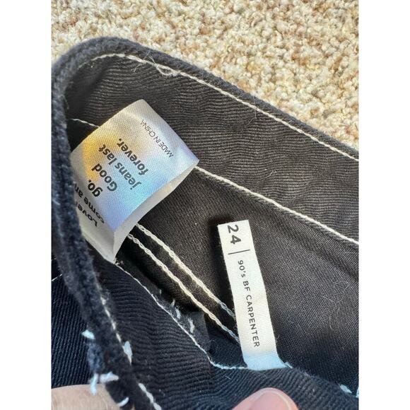 PACSUN 90's Boyfriend Carpenter Jeans/Pants size women's 24; Black; NWT! - Picture 12 of 13